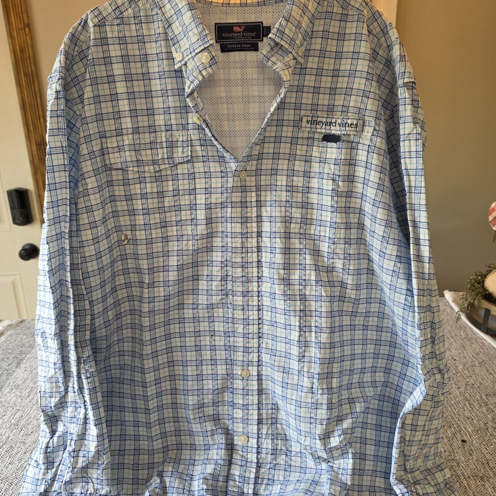 Vineyard Vines Blue Plaid Men's Shirt